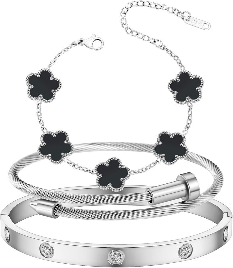 Jade cabbage Store Gold Bracelets for Women 18K Gold Plated Love Friendship Bracelet With Cubic Zirconia Cuff Bangle Jewelry Set Witness the Gift of Love - Image 1